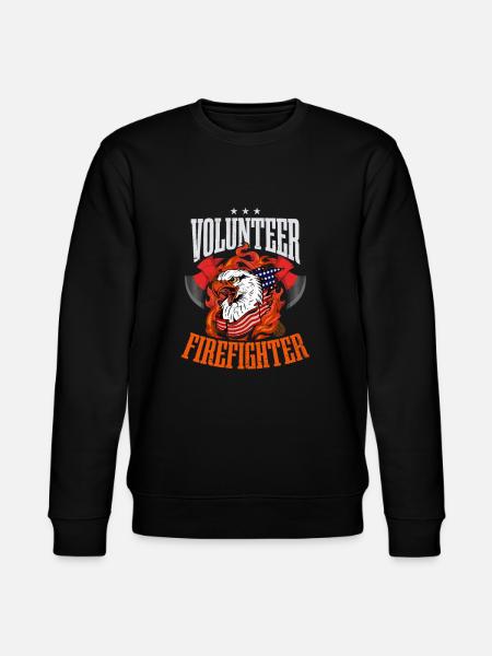 4th July Firefighter Volunteer Firefighter - Stanley/Stella CHANGER Unisex Organic Sweatshirt - black
