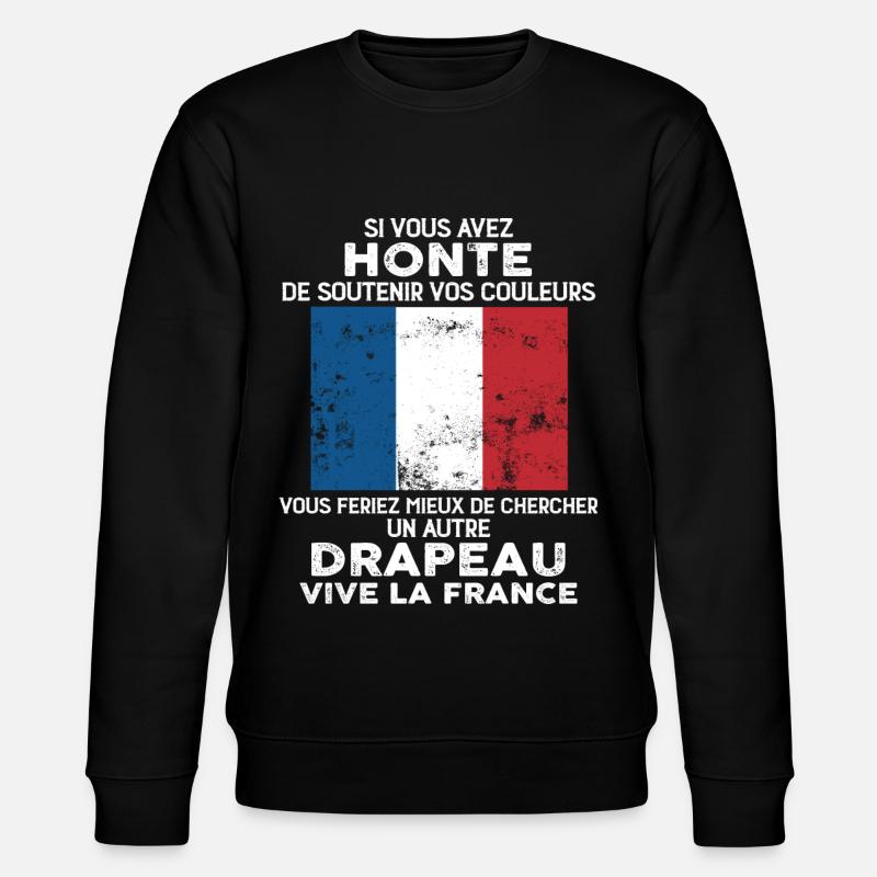 Drapeau Bleu-Blanc-Rouge - Sweat bio CHANGER Stanley/Stella Unisexe - noir
