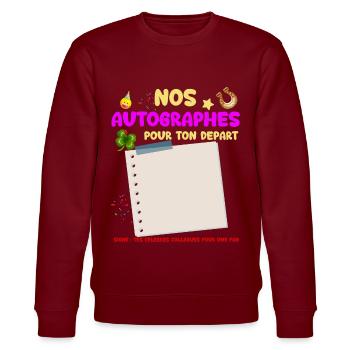 Femme Collègue Autographe cadeau drole - Sweat bio CHANGER Stanley/Stella Unisexe - bordeaux - Devant - Nik (191cm) & Marisol (170cm)