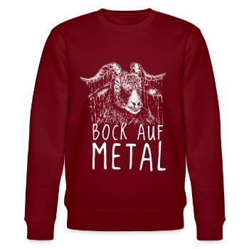 Bock auf Metal Musik Geschenk - Stanley/Stella Unisex Bio-Sweatshirt CHANGER  - Burgunderrot - Vorne - Nik (191cm) & Marisol (170cm)