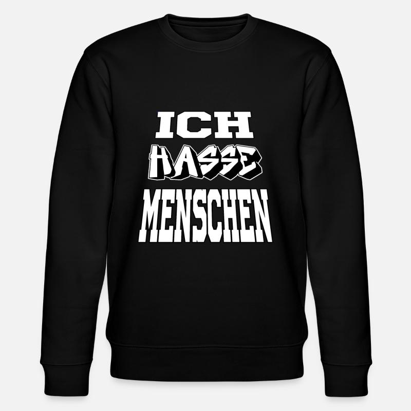 ich hasse menschen - Stanley/Stella Unisex Bio-Sweatshirt CHANGER  - Schwarz