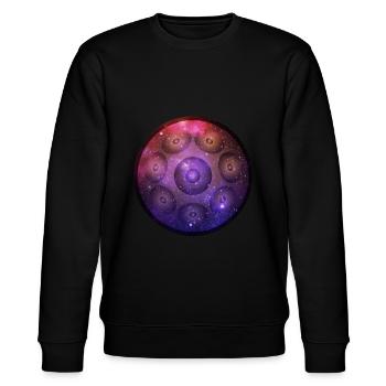 Wunderschönes Handpan Hang Universum Shirt Design - Stanley/Stella Unisex Bio-Sweatshirt CHANGER  - Schwarz - Vorne - Nik (191cm) & Marisol (170cm)