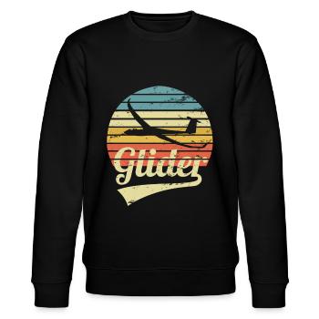 Segelflieger Segelflug Segelfliegen Glider Vintage - Stanley/Stella Unisex Bio-Sweatshirt CHANGER  - Schwarz - Vorne - Nik (191cm) & Marisol (170cm)