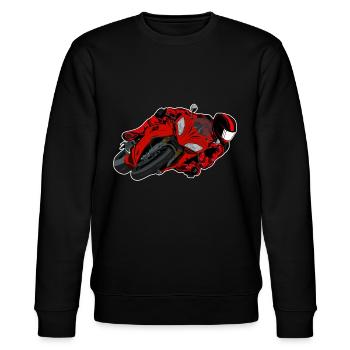Motorrad Schräglage Knieschleifen Racing - Stanley/Stella Unisex Bio-Sweatshirt CHANGER  - Schwarz - Vorne - Nik (191cm) & Marisol (170cm)