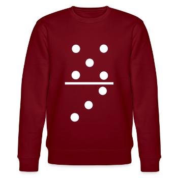 Dominostein lustiges Domino - Stanley/Stella Unisex Bio-Sweatshirt CHANGER  - Burgunderrot - Vorne - Nik (191cm) & Marisol (170cm)