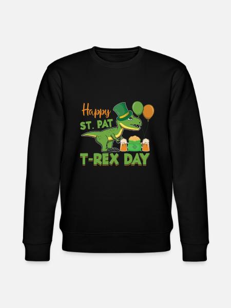 St. Patricks Day T-Rex - Stanley/Stella CHANGER Unisex Organic Sweatshirt - black