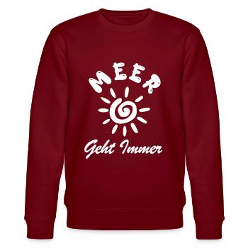 Meer geht immer - Stanley/Stella Unisex Bio-Sweatshirt CHANGER  - Burgunderrot - Vorne - Nik (191cm) & Marisol (170cm)