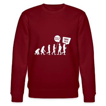 swag yolo jugend jugendsprache entwicklung go back - Stanley/Stella Unisex Bio-Sweatshirt CHANGER  - Burgunderrot - Vorne - Nik (191cm) & Marisol (170cm)