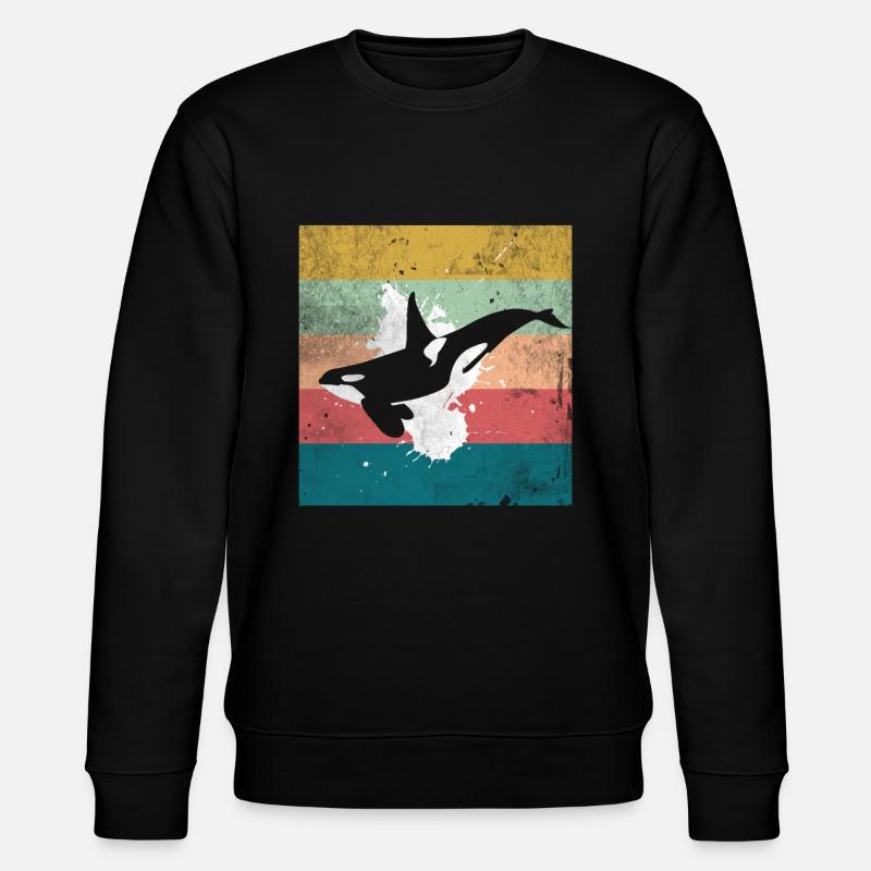 Orca Love Stamp - Stanley/Stella CHANGER Unisex Organic Sweatshirt - black