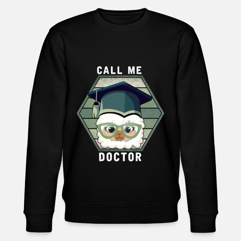 Doktorgrad PHD Funny Llama Alpaca - Stanley/Stella økologisk unisex-sweatshirt CHANGER - sort