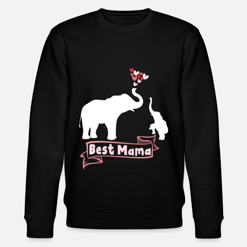 Best Elephant Mama Mama - Stanley/Stella CHANGER Unisex Organic Sweatshirt - black