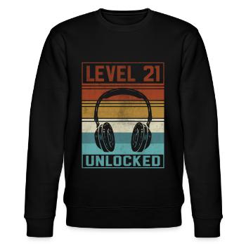Gamer 21st Birthday Gamer - Stanley/Stella CHANGER Unisex Organic Sweatshirt - black - Front - Nik (191cm) & Marisol (170cm)