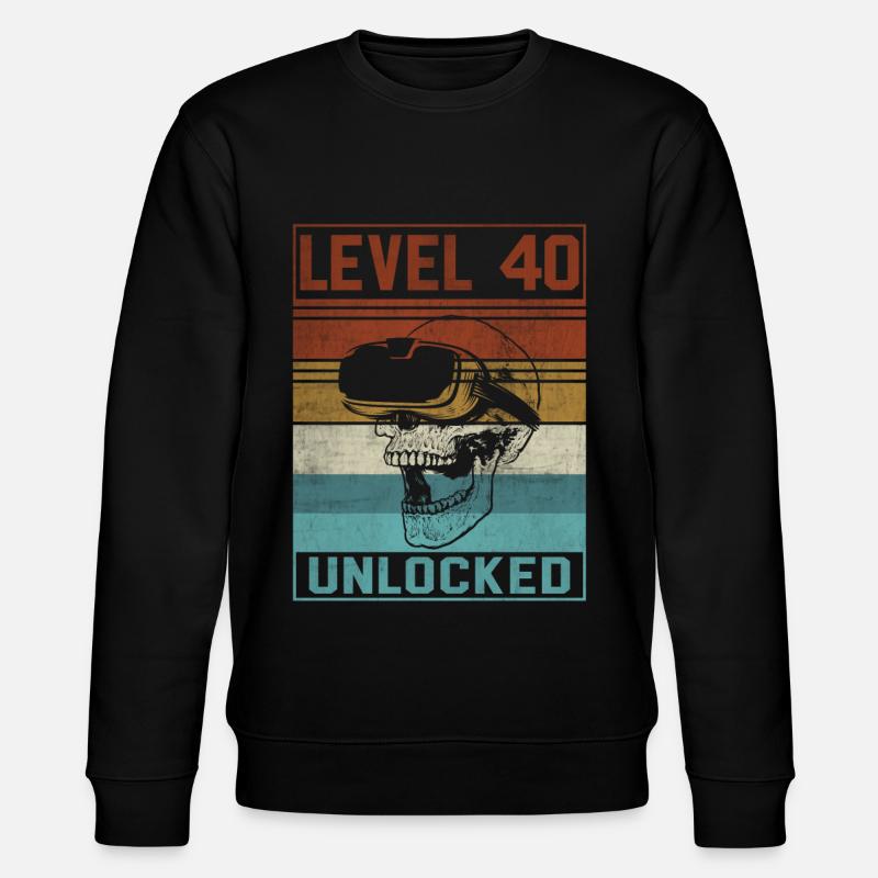 40th Birthday Gamer - Stanley/Stella Unisex Bio-Sweatshirt CHANGER  - Schwarz