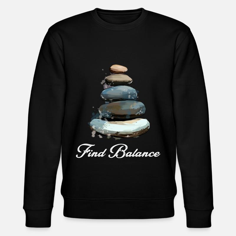 Rock Balancing Stone Stacking Balance - Stanley/Stella CHANGER Unisex Organic Sweatshirt - black