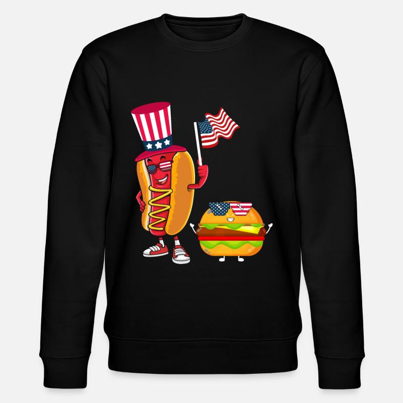 États-Unis Hotdog Burger America - Sweat bio CHANGER Stanley/Stella Unisexe - noir