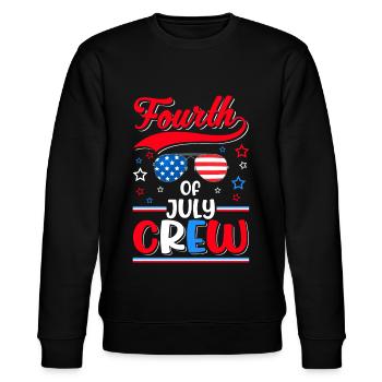 Vierter Juli Crew Männer Frauen Kinder - Stanley/Stella Unisex Bio-Sweatshirt CHANGER  - Schwarz - Vorne - Nik (191cm) & Marisol (170cm)