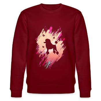 Süße Pudel Mama Hund Pudel Mama - Stanley/Stella Unisex Bio-Sweatshirt CHANGER  - Burgunderrot - Vorne - Nik (191cm) & Marisol (170cm)