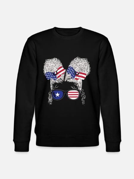 Patriotic Lady July 4 - Stanley/Stella CHANGER Unisex Organic Sweatshirt - black