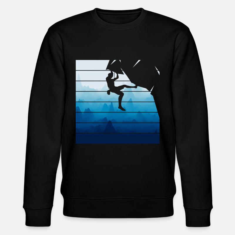 Retro Felsklettern Bergsteiger - Stanley/Stella Unisex Bio-Sweatshirt CHANGER  - Schwarz