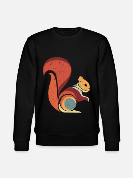 Retro Squirrel Rodent Animal - Stanley/Stella CHANGER Unisex Organic Sweatshirt - black