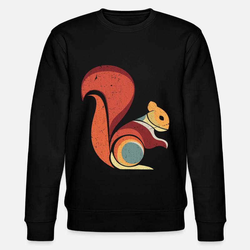 Retro Eichhörnchen Nagetier Tier - Stanley/Stella Unisex Bio-Sweatshirt CHANGER  - Schwarz