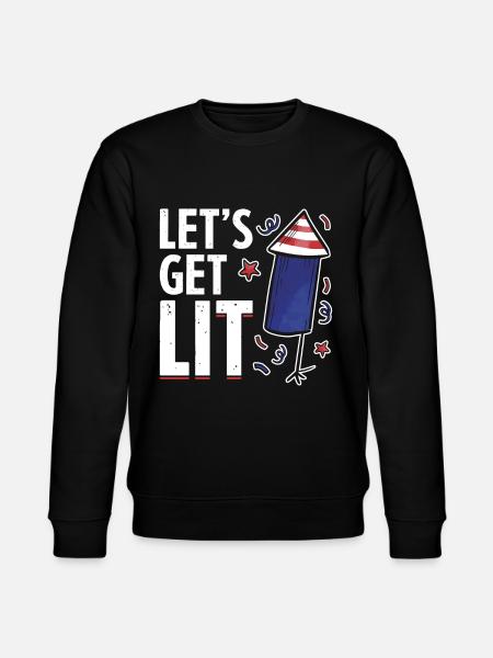 Fireworks USA Celebration Funny July 4th - Stanley/Stella CHANGER Unisex Organic Sweatshirt - black