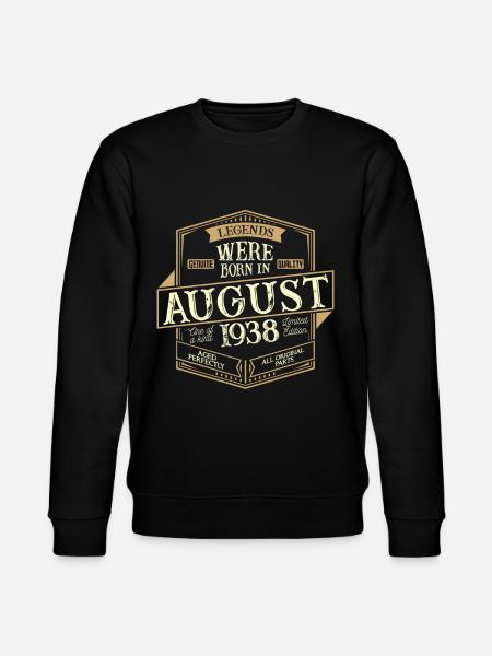 August 1938 birthday man - Stanley/Stella CHANGER Unisex Organic Sweatshirt - black