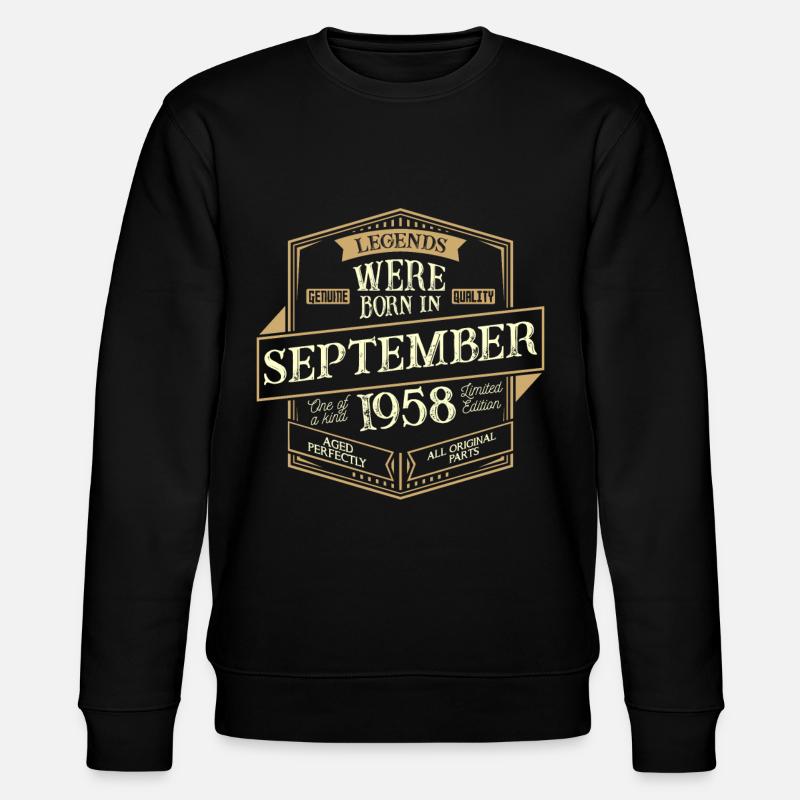 September 1958 birthday man - Stanley/Stella CHANGER Unisex Organic Sweatshirt - black