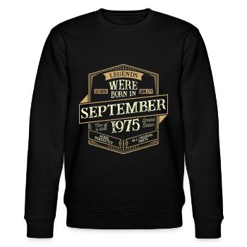 September 1975 Geburtstag Mann - Stanley/Stella Unisex Bio-Sweatshirt CHANGER  - Schwarz - Vorne - Nik (191cm) & Marisol (170cm)