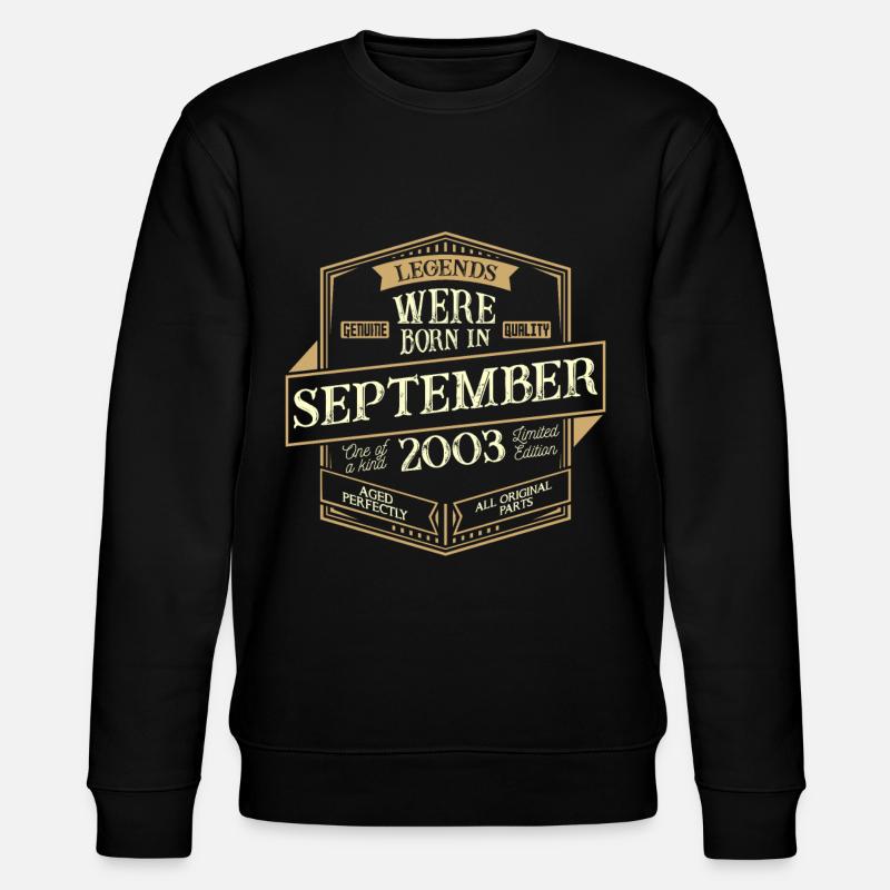September 2003 Birthday Man - Stanley/Stella CHANGER Unisex Organic Sweatshirt - black
