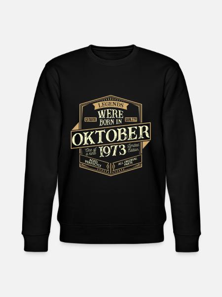 October 1973 Birthday Man - Stanley/Stella CHANGER Unisex Organic Sweatshirt - black