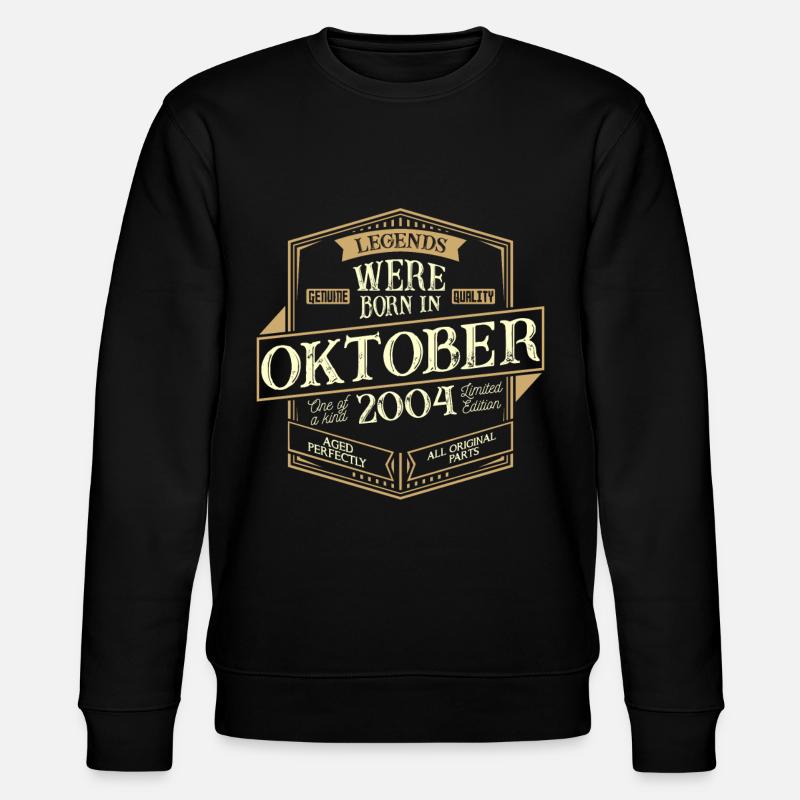 Octobre 2004 Anniversaire Homme - Sweat bio CHANGER Stanley/Stella Unisexe - noir