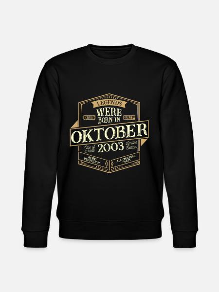 October 2003 birthday man - Stanley/Stella CHANGER Unisex Organic Sweatshirt - black