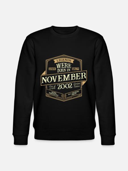 November 2002 Birthday Man - Stanley/Stella CHANGER Unisex Organic Sweatshirt - black