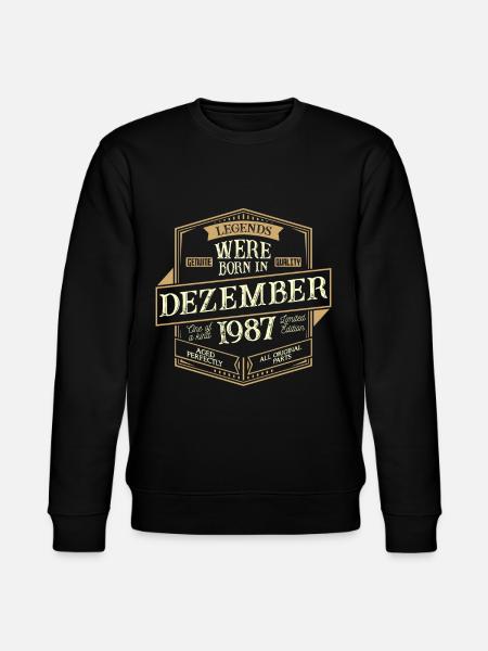 December 1987 Birthday Man - Stanley/Stella CHANGER Unisex Organic Sweatshirt - black