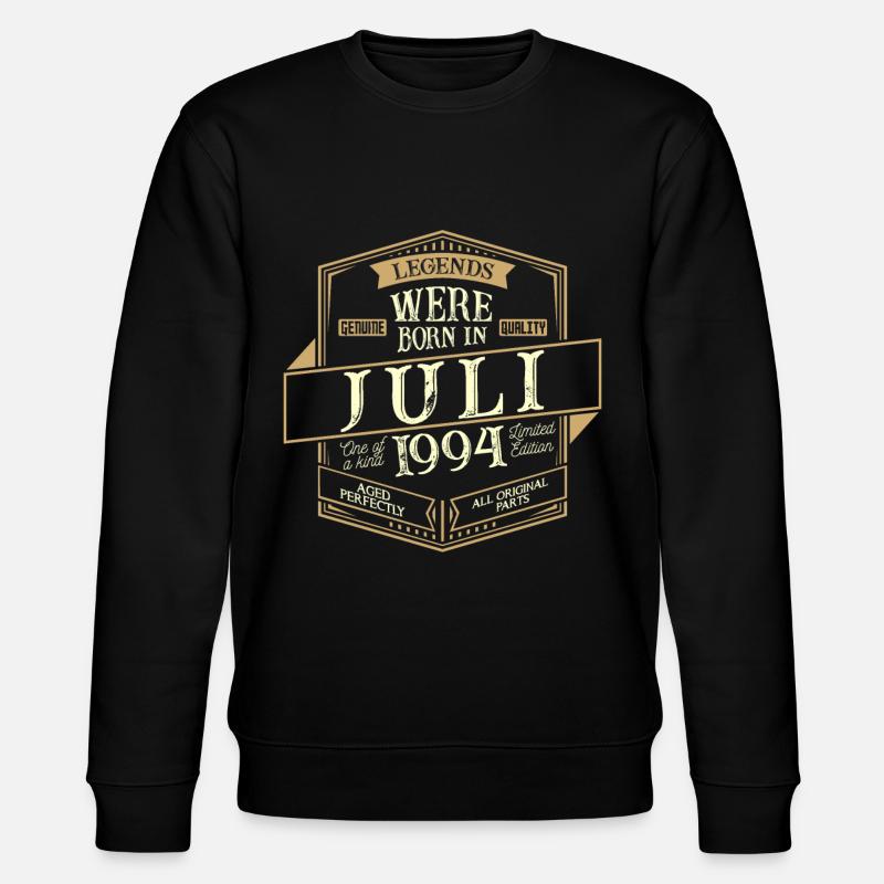 Juillet 1994 Anniversaire Homme - Sweat bio CHANGER Stanley/Stella Unisexe - noir