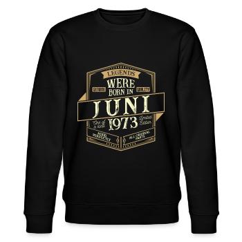 Juni 1973 Geburtstag Mann - Stanley/Stella Unisex Bio-Sweatshirt CHANGER  - Schwarz - Vorne - Nik (191cm) & Marisol (170cm)