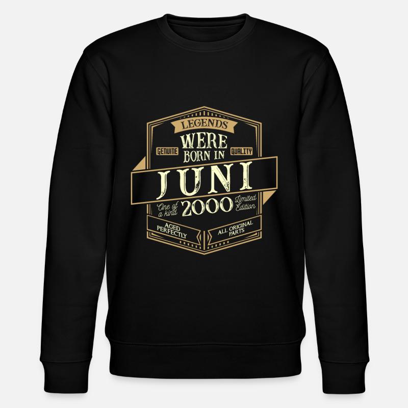 June 2000 Birthday Man - Stanley/Stella CHANGER Unisex Organic Sweatshirt - black