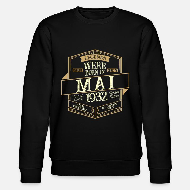 May 1932 Birthday Man - Stanley/Stella CHANGER Unisex Organic Sweatshirt - black