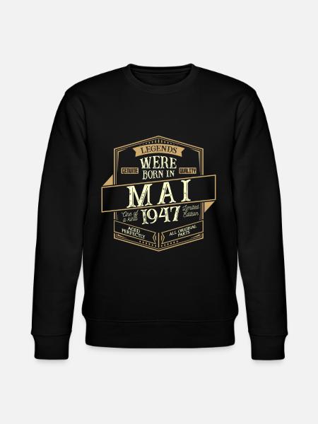 May 1947 Birthday Man - Stanley/Stella CHANGER Unisex Organic Sweatshirt - black