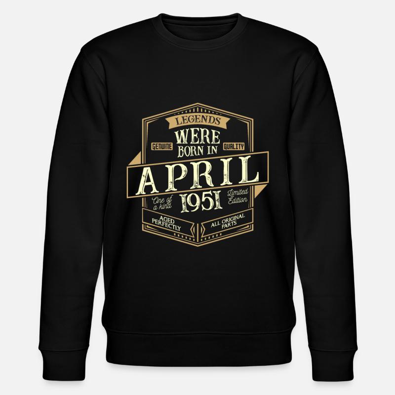 April 1951 Birthday Man - Stanley/Stella CHANGER Unisex Organic Sweatshirt - black