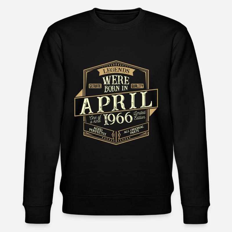April 1966 Birthday Man - Stanley/Stella CHANGER Unisex Organic Sweatshirt - black