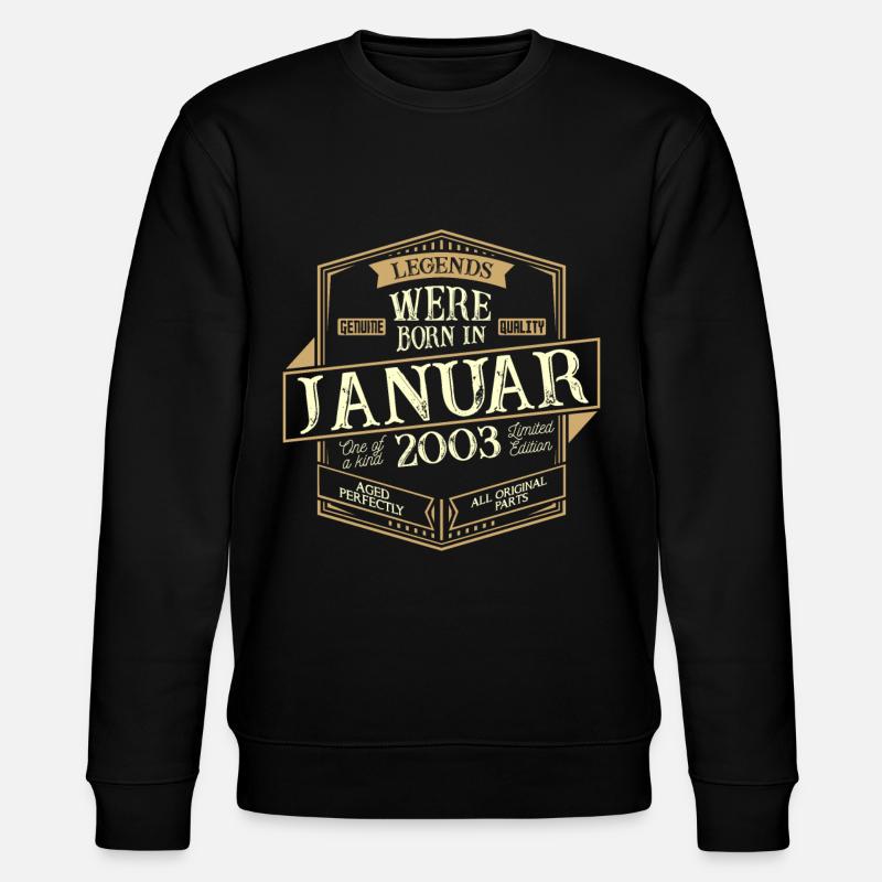 Janvier 2003 Anniversaire Homme - Sweat bio CHANGER Stanley/Stella Unisexe - noir