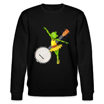 Ballett tanzender Frosch Banjo Bluegrass Musik - Stanley/Stella Unisex Bio-Sweatshirt CHANGER  - Schwarz - Vorne - Nik (191cm) & Marisol (170cm)