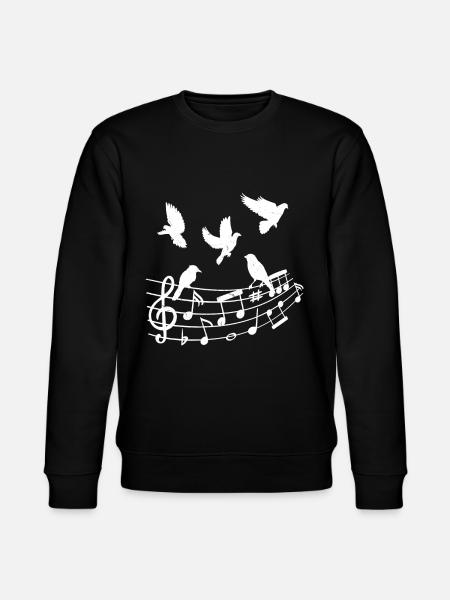 Birds Musical Notes Nature Lovers - Stanley/Stella CHANGER Unisex Organic Sweatshirt - black