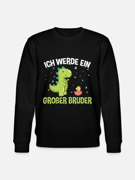 Großer Bruder Dinosaurier - Stanley/Stella Unisex Bio-Sweatshirt CHANGER  - Schwarz