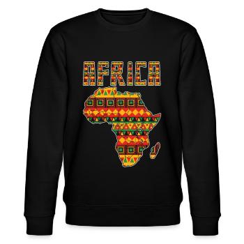 Kente Africa Carte Art Noir Afro Pride - Sweat bio CHANGER Stanley/Stella Unisexe - noir - Devant - Nik (191cm) & Marisol (170cm)