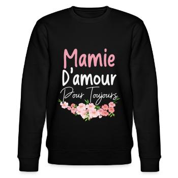 Mamie d'amour pour toujours maman - Sweat bio CHANGER Stanley/Stella Unisexe - noir - Devant - Nik (191cm) & Marisol (170cm)