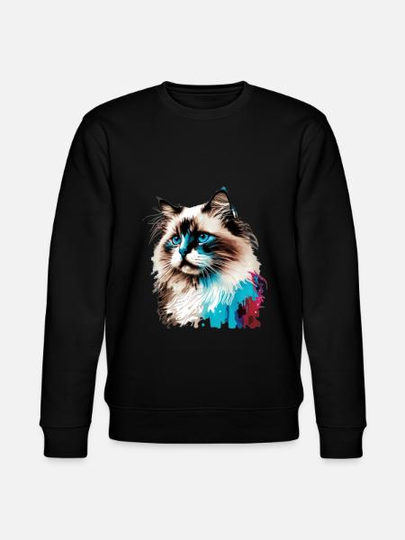 Aquarelle de chat Ragdoll - Sweat bio CHANGER Stanley/Stella Unisexe - noir