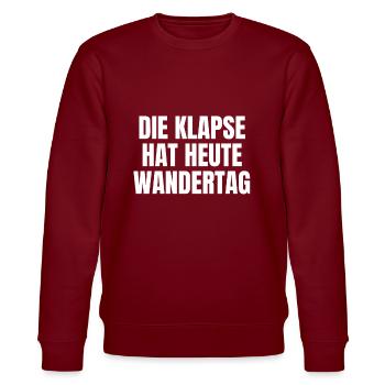 Die Klapse Hat Heute Wandertag - Stanley/Stella Unisex Bio-Sweatshirt CHANGER  - Burgunderrot - Vorne - Nik (191cm) & Marisol (170cm)